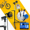Fahrrad Montageständer 50 kg in Silber, höhenverstellbar von 110 bis 192 cm