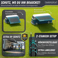 Wohnwagen Vorzelt im Einsatz auf dem Stellplatz