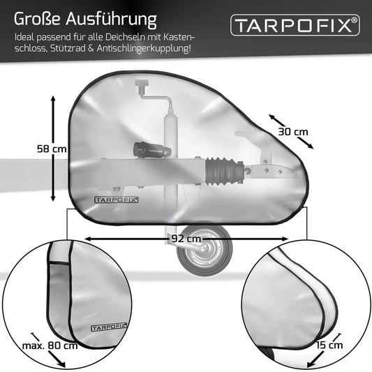Deichselabdeckung Weiß Montage am Anhänger