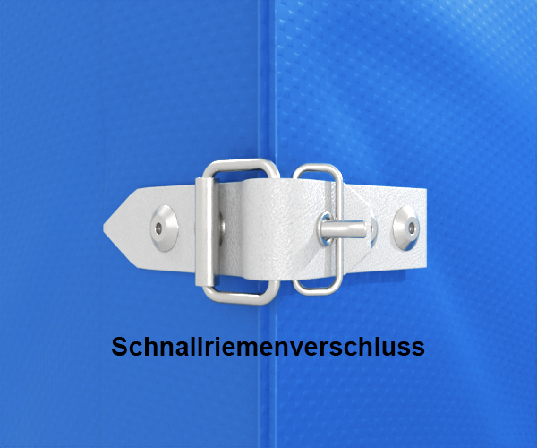 Schnallriemenverschluss an der Hochplane